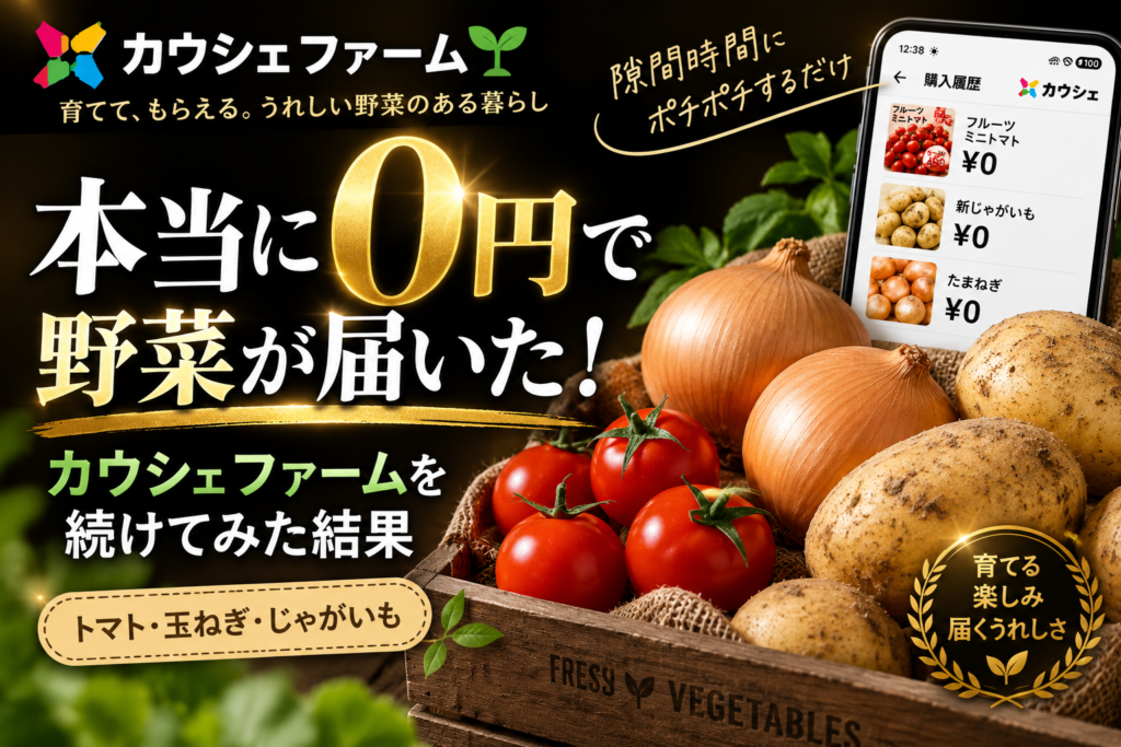 カウシェファームで本当に0円で届いたトマト・玉ねぎ・じゃがいも