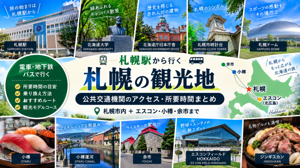 札幌駅から主要観光地へ アクセス・所要時間まとめ 地下鉄・JR・バスで何分？