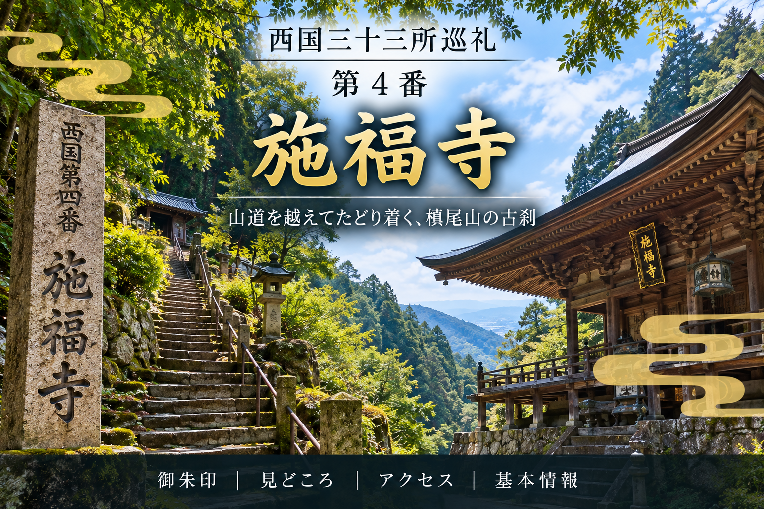 西国三十三所巡礼 第4番 施福寺 山道を越えてたどり着く、槇尾山の古刹 御朱印|見どころ|アクセス|基本情報