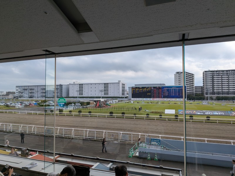川崎競馬場の指定席から見たゴール付近
